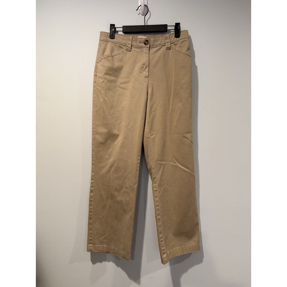 LLBean Classic Fit Khaki Pants Women 8 Straight Preppy Work Cotton Travel Office